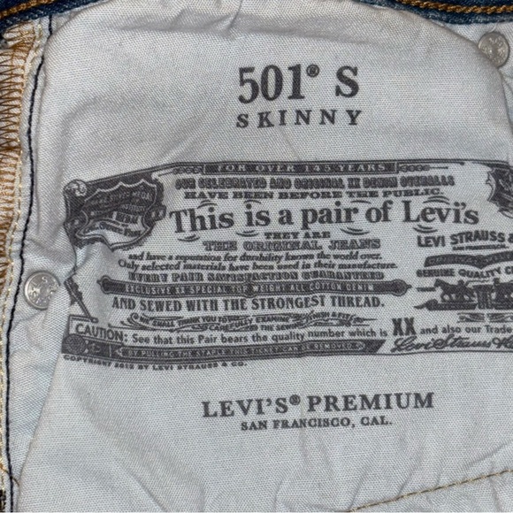 Levi’s Premium Women’s 501 Skinny Blue Distressed Jeans 28/30 - Picture 8 of 10